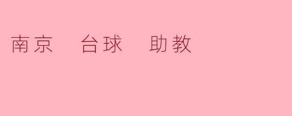 南京 台球 助教